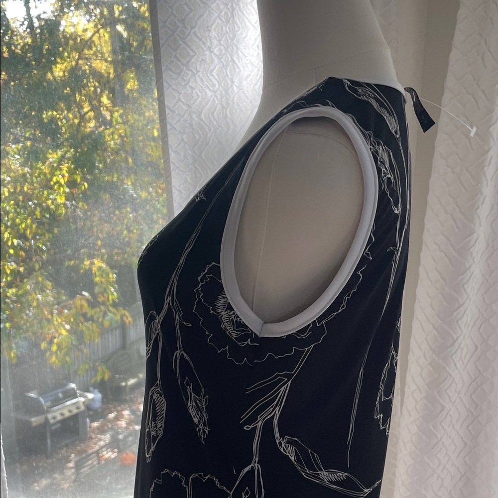 Kollontai Canada Elegant Black and White Floral Dress Medium EUC Flapper - Picture 5 of 8